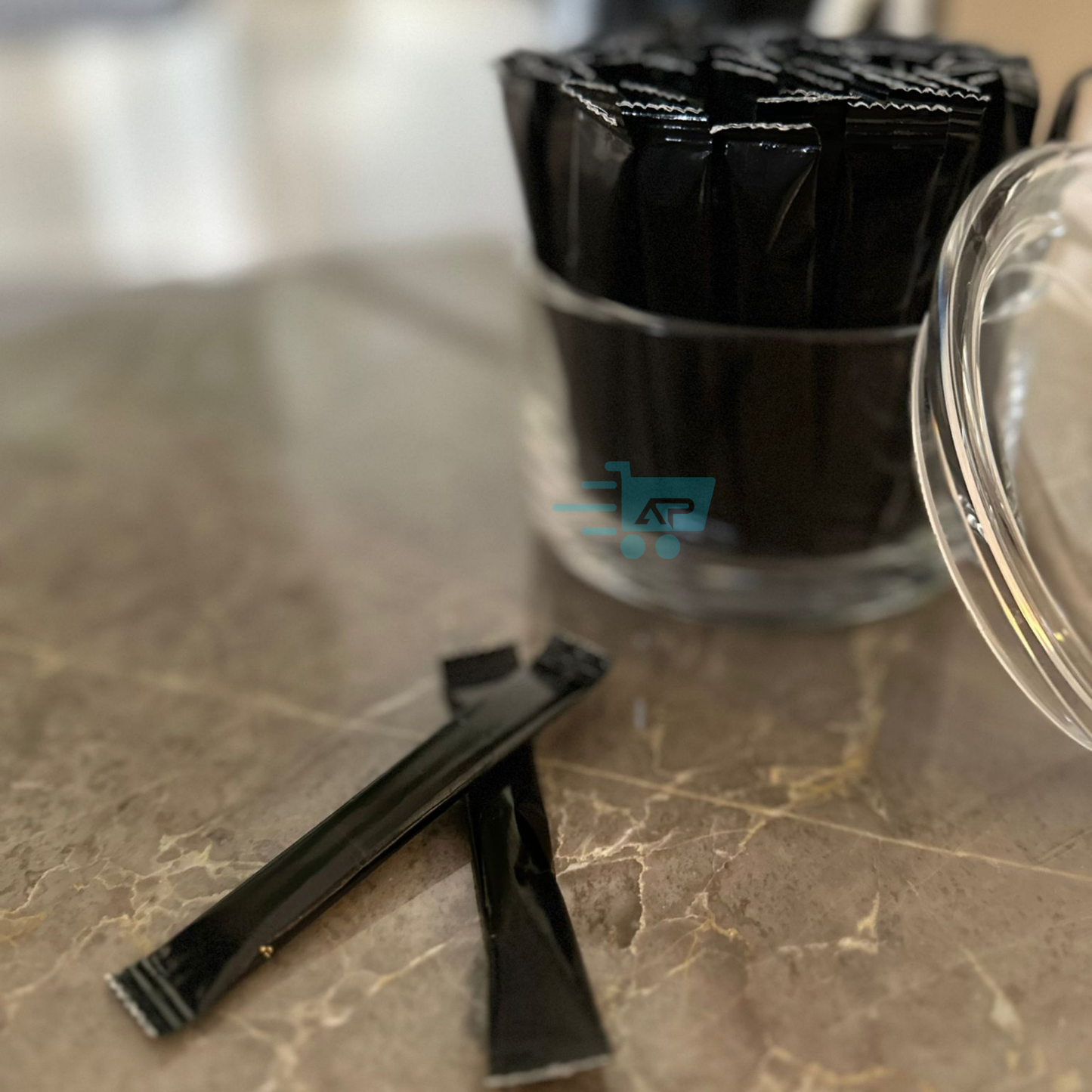 Siyah Baskılı, 3 gr Stick Şeker, Çubuk Şeker, Toz Şeker