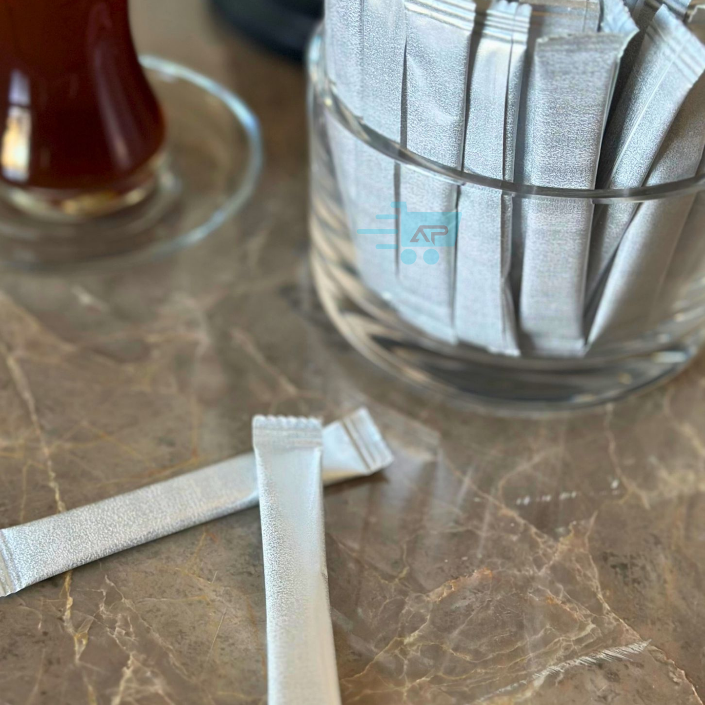 Gümüş Yaldız Baskılı, 3 gr Stick Şeker, Çubuk Şeker, Toz Şeker