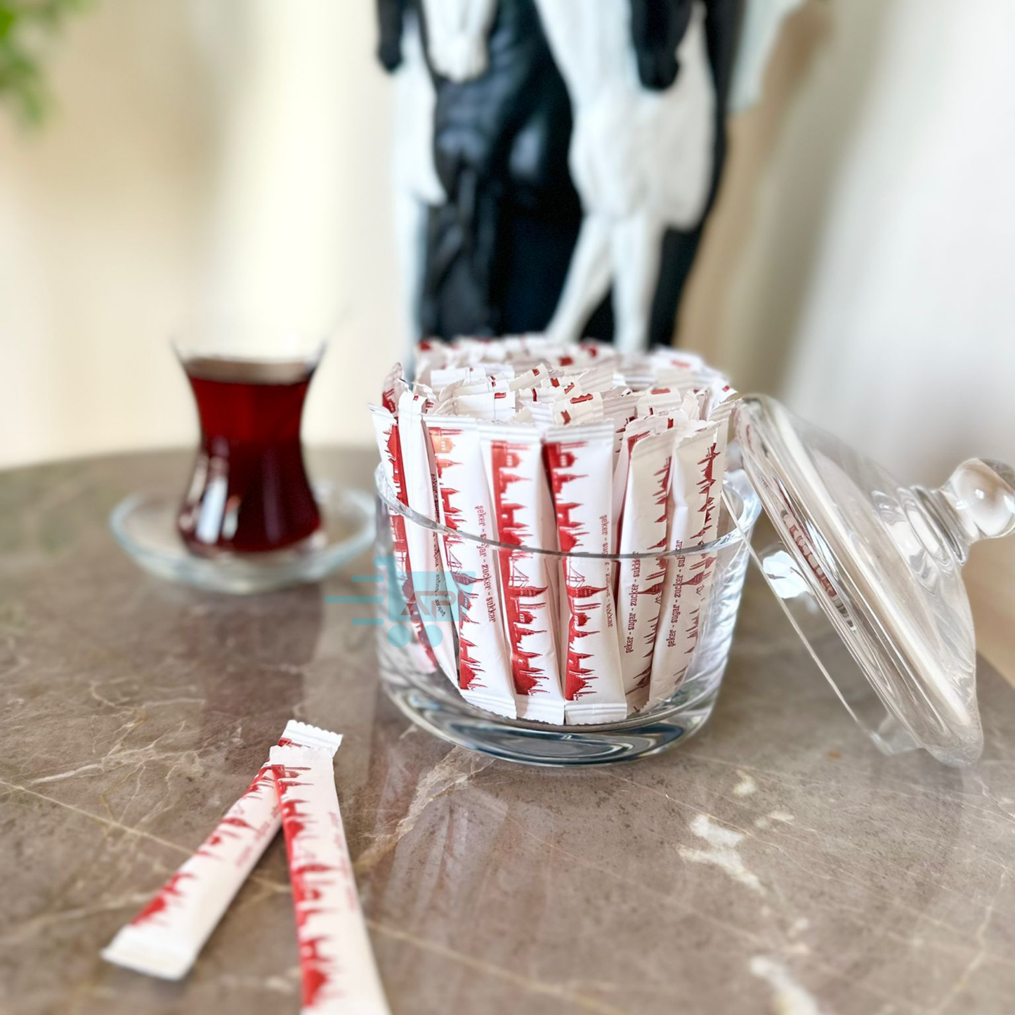 İstanbul Silüet Baskılı, 3 gr Stick Şeker, Çubuk Şeker, Toz Şeker