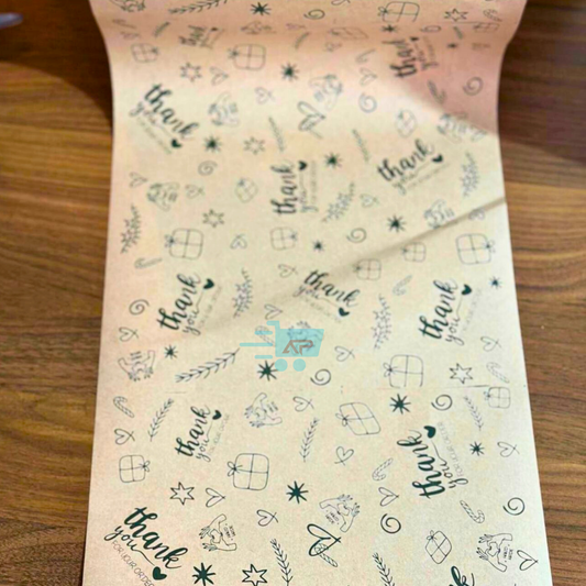 Baskılı Kraft Rulo Ambalaj Paketleme Kağıdı 25 cm | Alüminyum İç Katmanlı | Isıya & Sıvıya Dayanıklı, Hediye Paketi Kağıdı