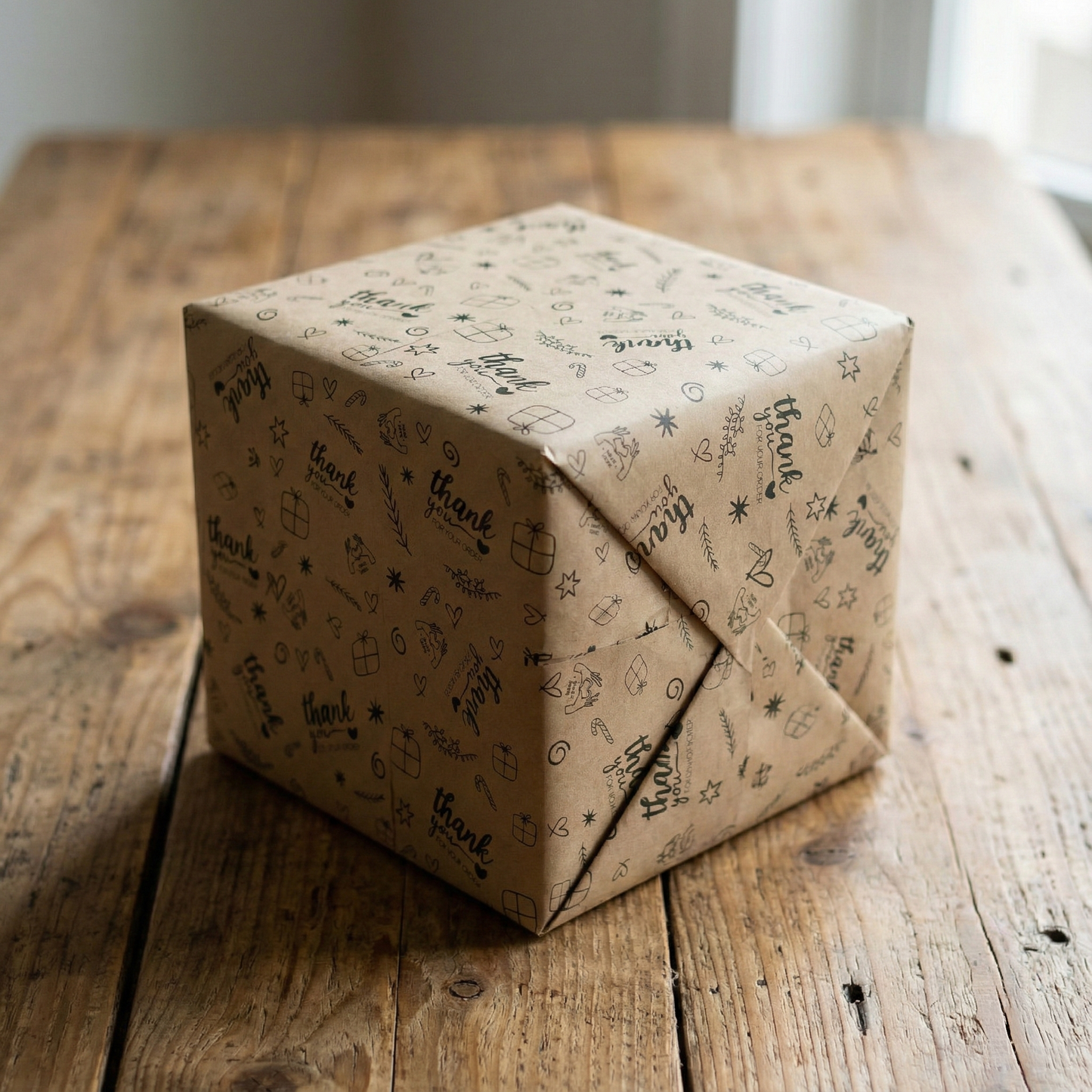 Baskılı Kraft Rulo Ambalaj Paketleme Kağıdı 25 cm | Alüminyum İç Katmanlı | Isıya & Sıvıya Dayanıklı, Hediye Paketi Kağıdı