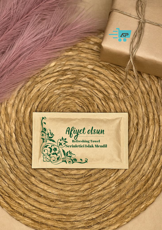 Kraft "Afiyet Olsun!" Baskılı Tek Kullanımlık Islak Mendil