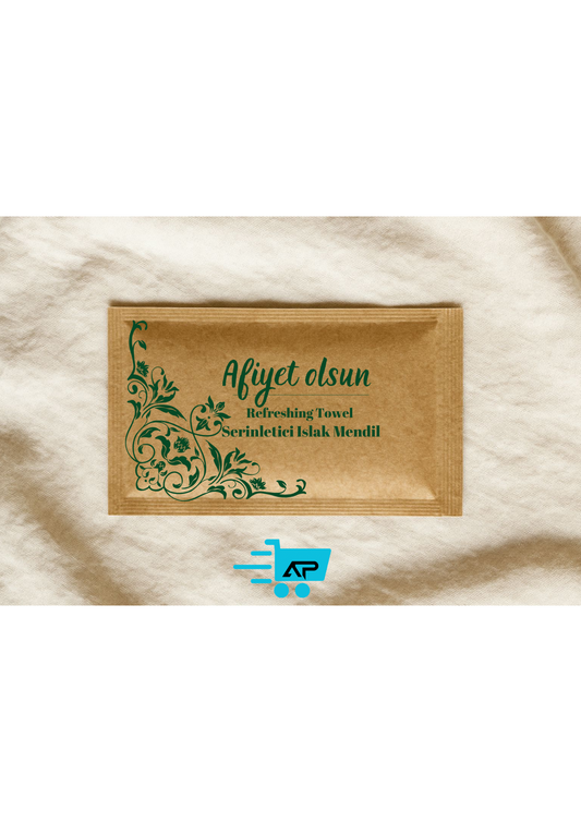Kraft "Afiyet Olsun!" Baskılı Tek Kullanımlık Islak Mendil